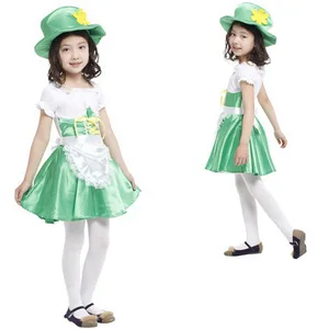 Girls Green Fairy Princess Dress Kids Flower Fairy Cosplay For Girls Birthday Childrens Elf Halloween Party Costume