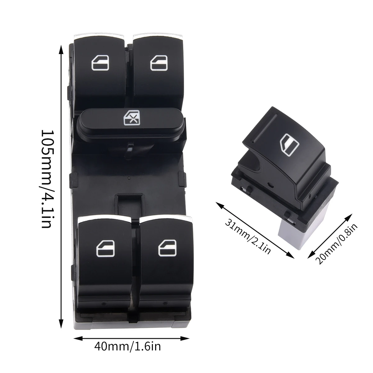 Переключатель Стеклоподъемника для Volkswagen VW Golf MK5 6 Jetta PassatB6 Tiguan Rabbit Touran 5ND959857 5ND959855 |