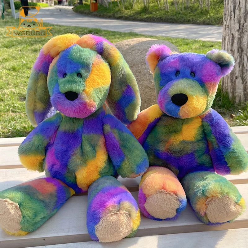 Радужный кролик медведь свинка красочные милые животные плюшевые мягкие игрушки