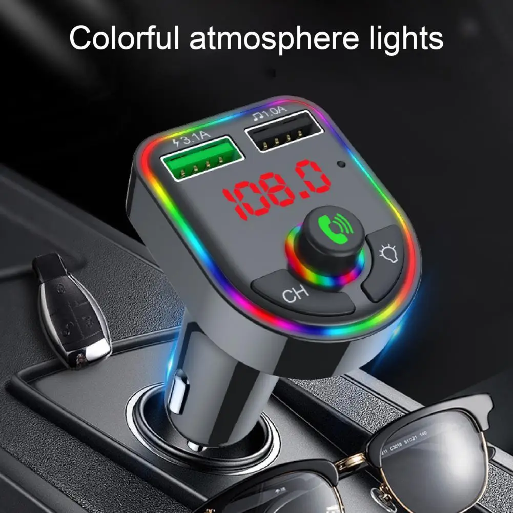 

Car Bluetooth 5.0 FM Transmitter Wireless Handsfree Audio Receiver Auto MP3 Player 3.1A Dual USB Fast Charger Car Accessories