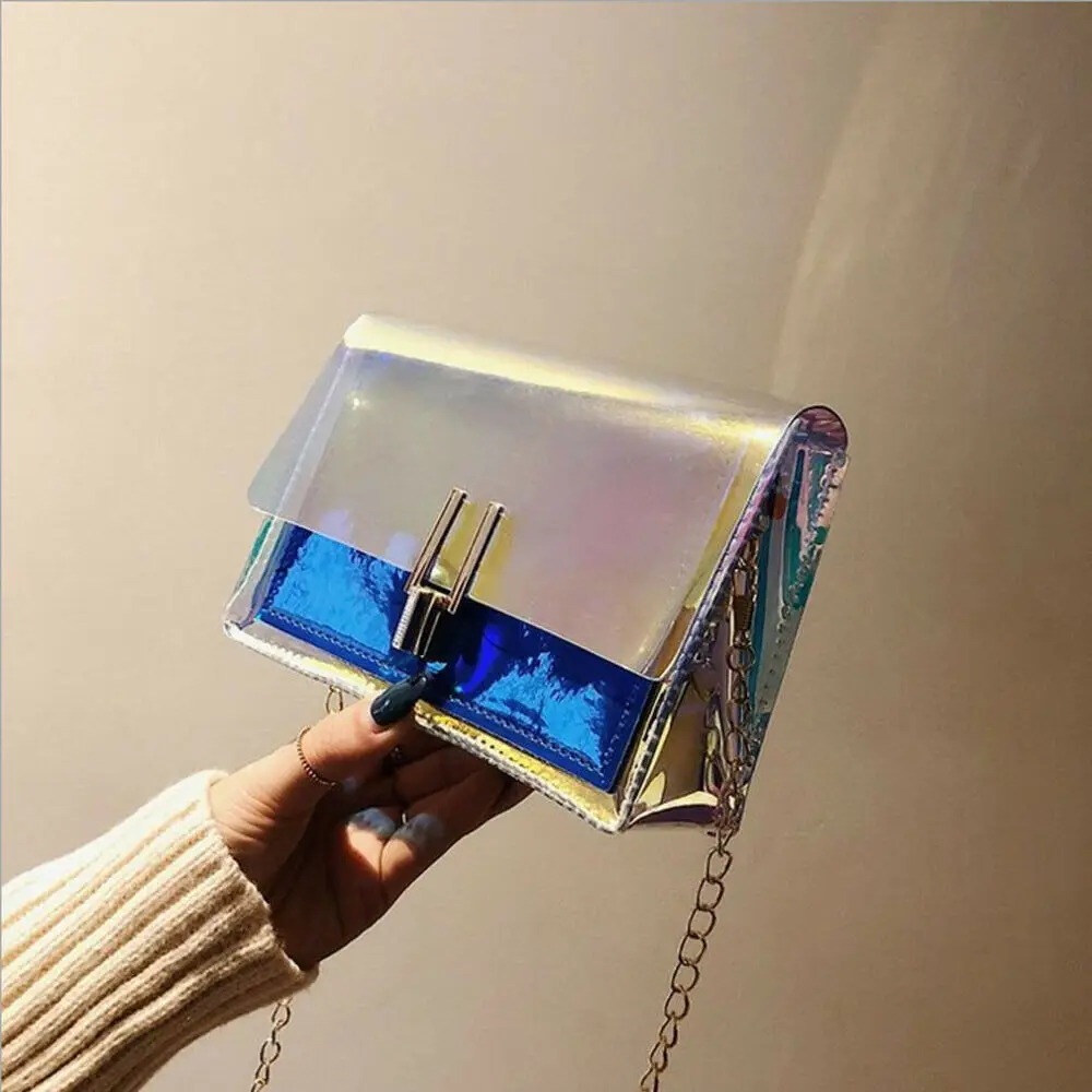 Женская прозрачная сумка мессенджер пляжная через плечо вечерняя сумочка