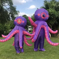 parent kids purple octopus inflatable costumes halloween cosplay family party cosplay costume walking mascot role play disfraz