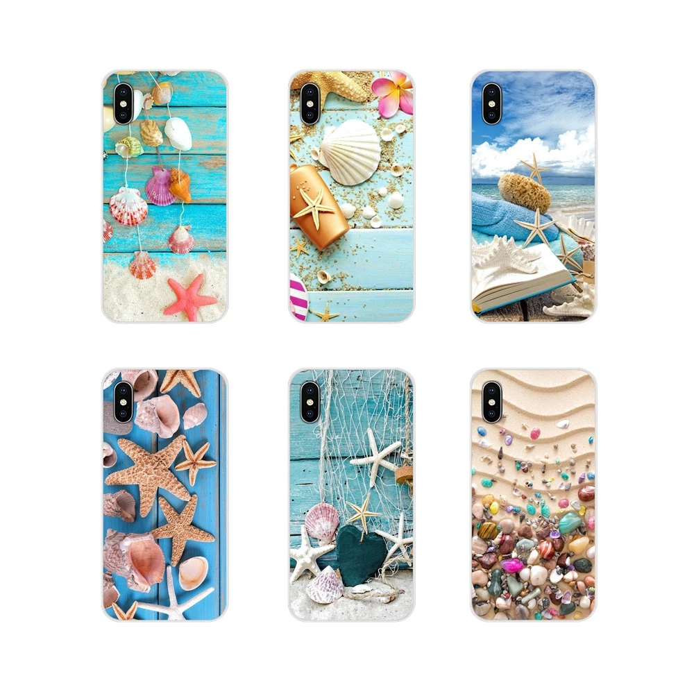 Аксессуары чехлы для телефонов Чехлы с синими деревянными ракушками Морская