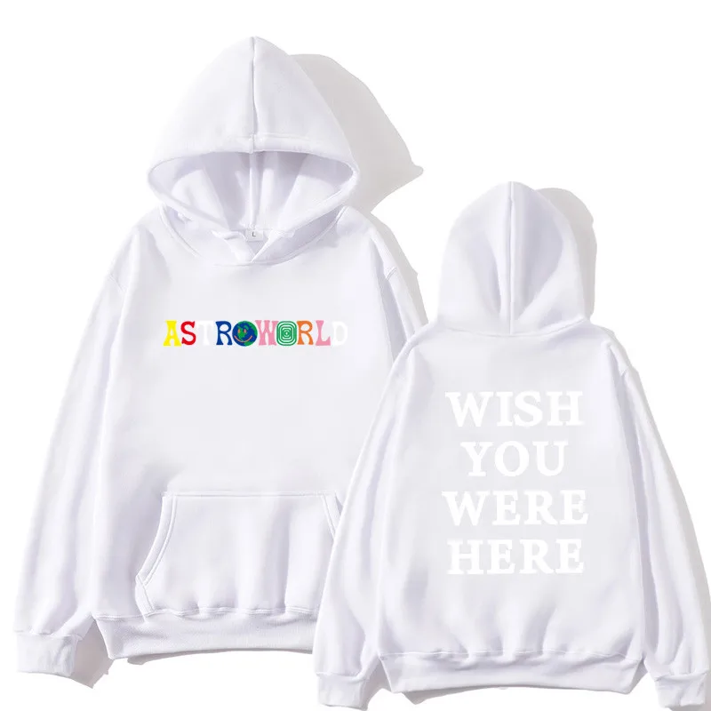 

2021 TRAVIS SCOTT ASTRO WORLD WISH YOU WERE HERE HOODIES Fashion Letter Hoodie Street Wear Man Woman Pullover Sweatshirt