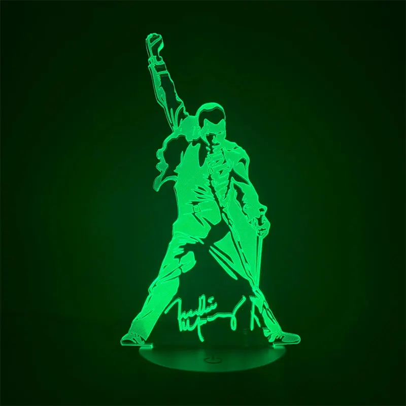 Queen Freddie Mercury Elvis Presley Figure 3D LED Night Light Touch Sensor Decorative Lamp Table for Baby Kids Gift | Лампы и