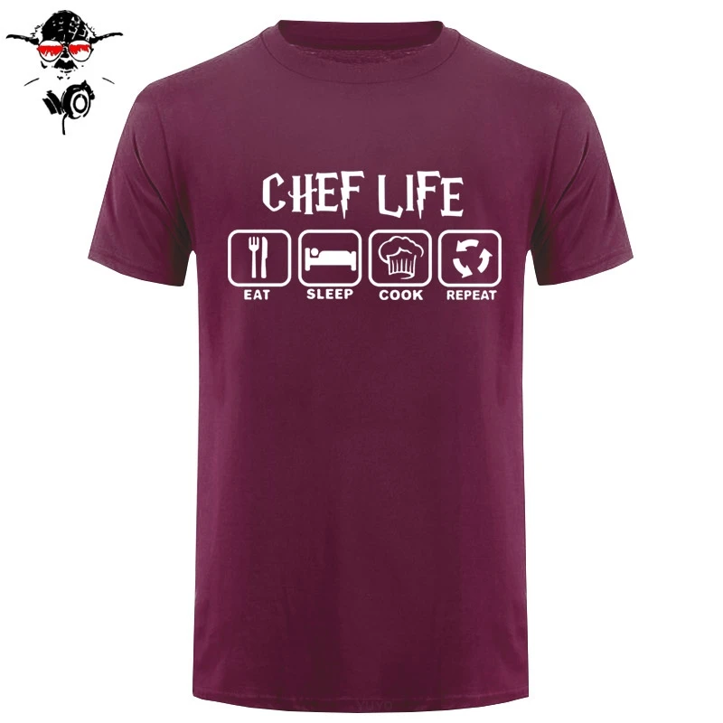 Прикольные крутые футболки Eat Sleep Cook мужская летняя стильная футболка с коротким