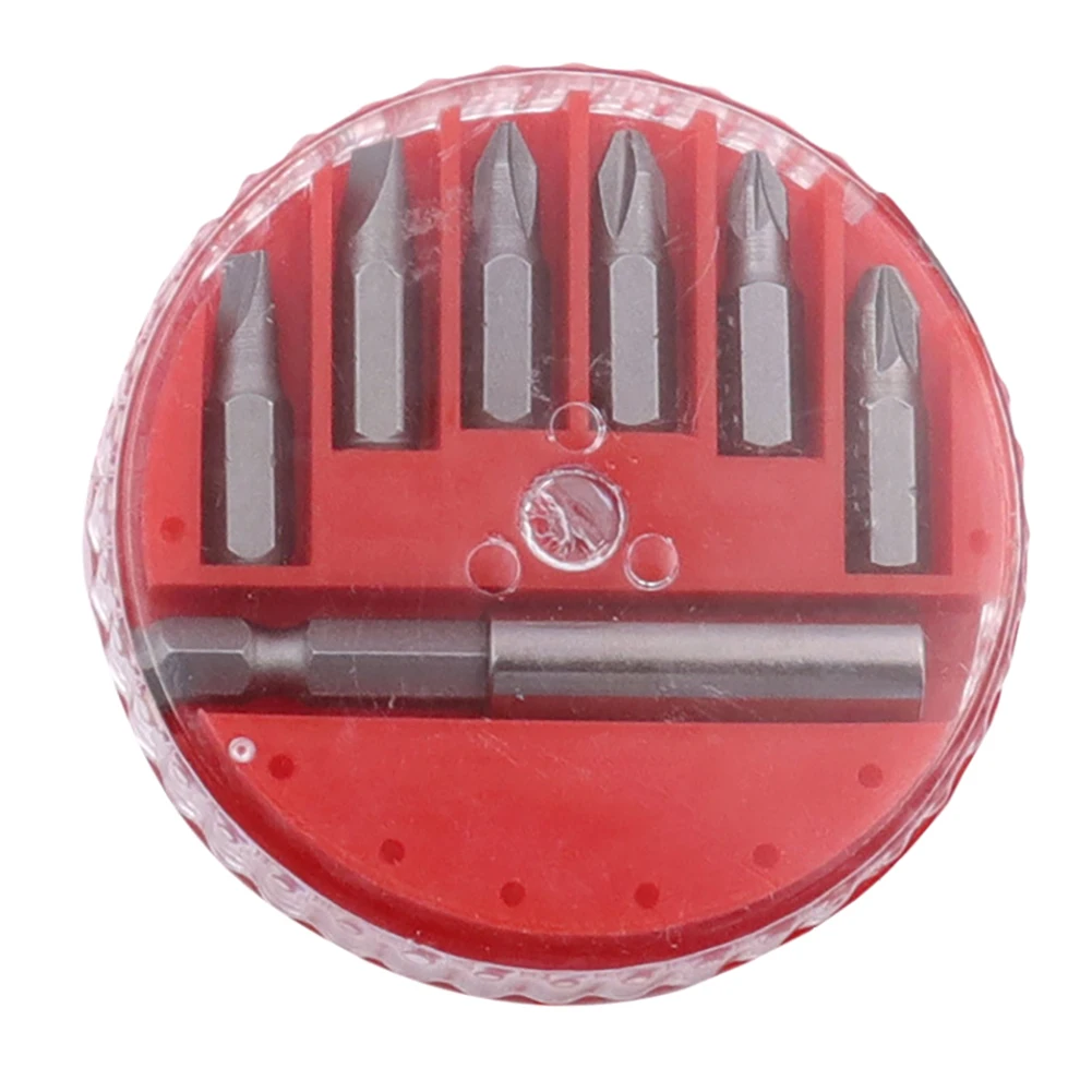 

7pcs Screwdriver Drill Bit Set Magnetic Insert Drill Screwdriver Slotted Cross Screwdriver Hand Tools with Round Storage Box
