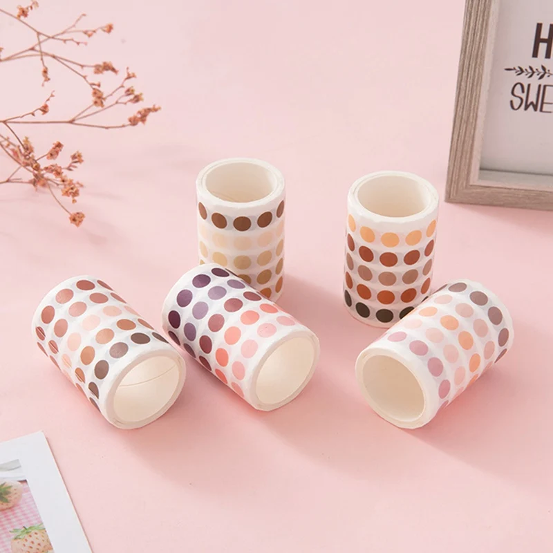 

1 Roll 60mm Tapes DIY Color Gradient Tape Stickers for Colorful Dots Washi Tape Stationery Decorative Sticker Decor Sealing Tape