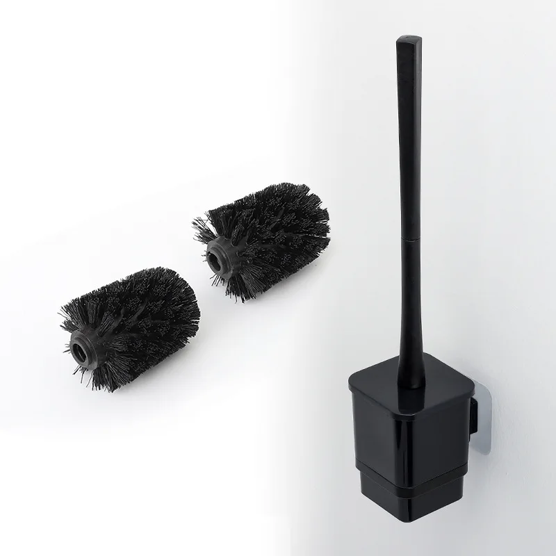 corner toilet brush set black wc bathroom brushes with storage rack wall mounted modern cleaning tools wc washing accessories free global shipping