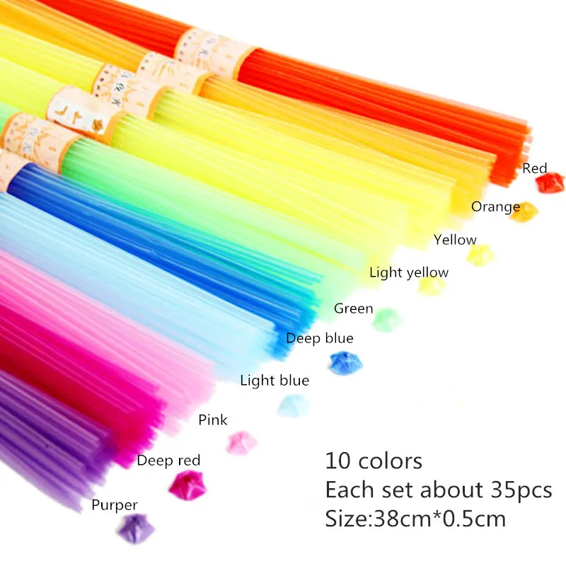 Детская пластиковая солома ручной работы в виде сложенной звезды прозрачная