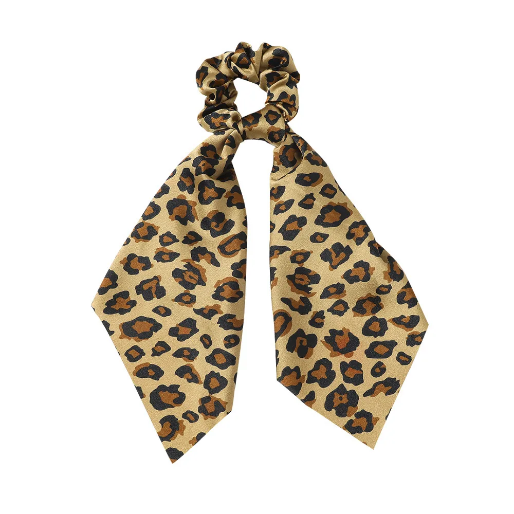 

4pcs/Set Women Streamers Leopard Print Elastic Hair Rope Ties Girl Rubber Bands Korean Sweet Hair Accessories Headwear