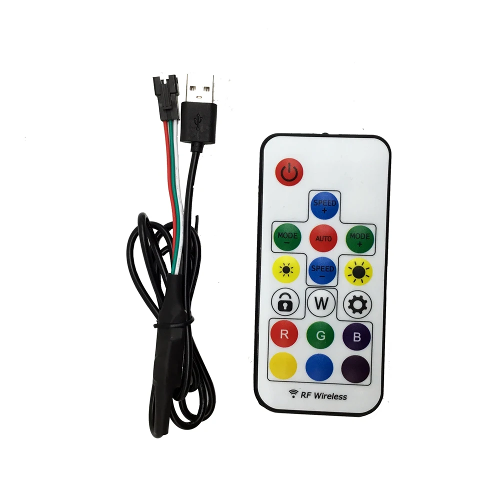 Only 17 keys-usb USB WS2812B Светодиодная лента светильник водонепроницаемый для HD ТВ монитор Настольный ПК экран тыловая подсветка 0,5 м~ 5 м - Испускаемый цвет: Only 17 keys-usb
