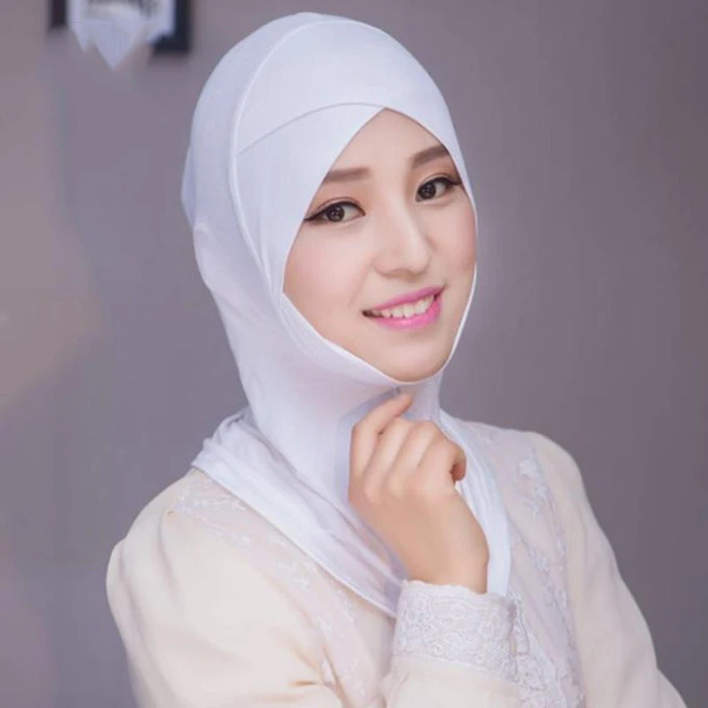 

2021 Muslim stretch Turban cap Full Cover Inner Hijab Caps Islamic Underscarf Bonnet Solid Modal Under Scarf caps turbante mujer