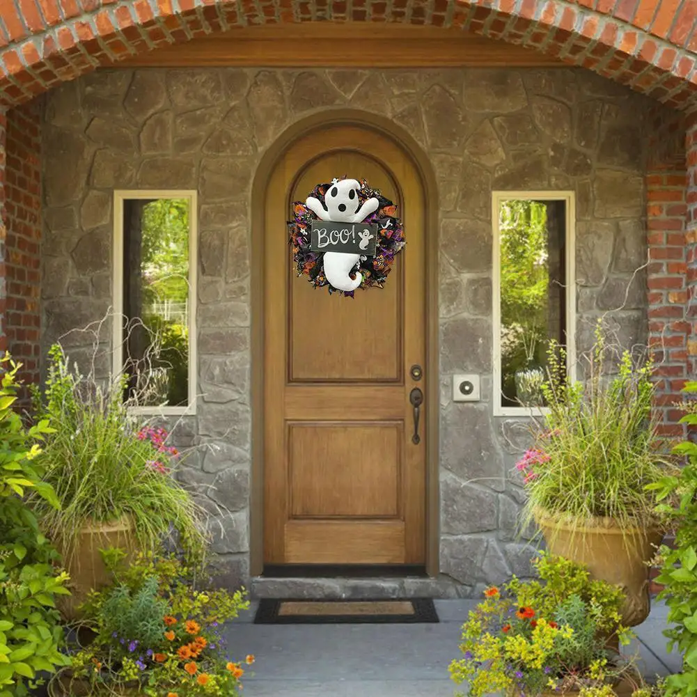 

Венок на Хэллоуин, семейный венок на Хэллоуин, товары для домашней вечеринки, венок с тыквой вечерние дверной венок, Hap C1R3