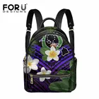 Женский рюкзак FORUDESIGNS, полинезийская Плюмерия с цветочным принтом, Сумки из искусственной кожи, многофункциональные пляжные рюкзаки Pohnpei Fag