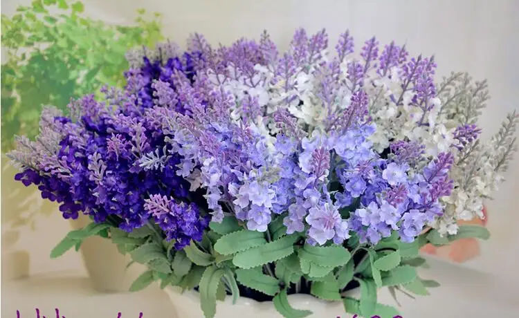 

Artificial Silk Lavender Flowers Wedding Christmas Party Table Decoration Bouquet 10 head Simulation Flowers