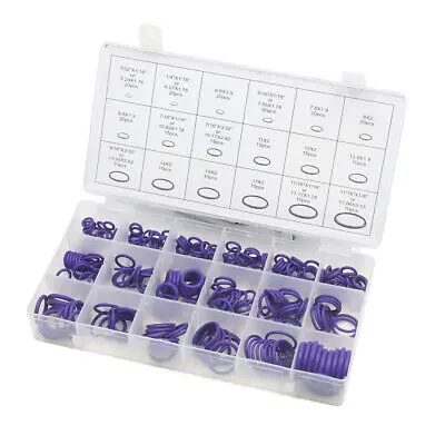 

270Pcs 18 Size Car A/C Air Conditioning O Rings Seals Assortment Kit Purple