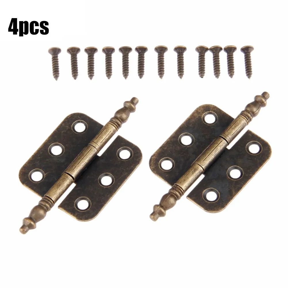 

4Pcs Antique Bronze Crown Hinges 6 Holes Jewelry Gift Box Decorative Cabinet Hinge For Cabinet Furniture Accessories