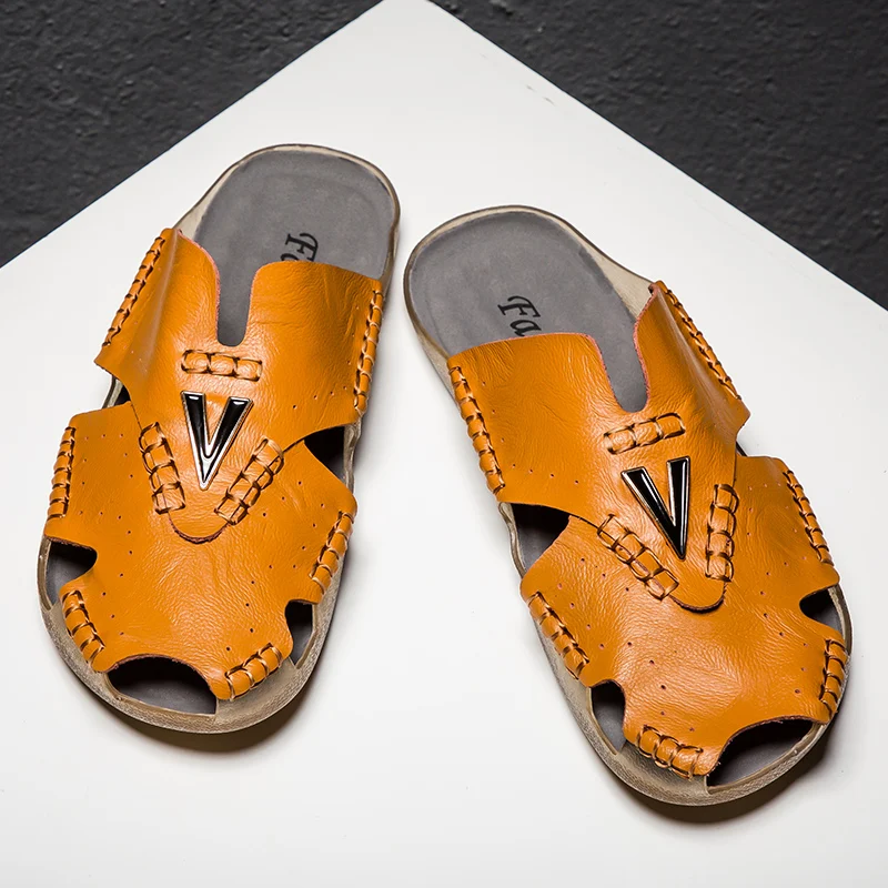 Дизайнерская новинка 2020 года Модная летняя обувь Мужские шлепанцы Пляжные