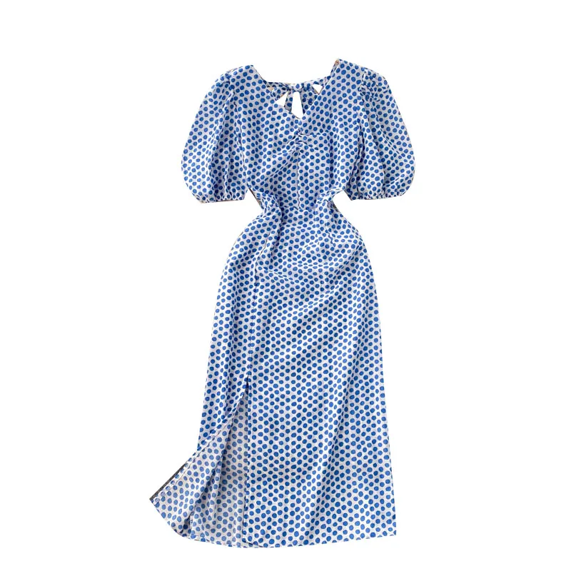 

Sweet French new wave dress 2021 summer goddess van backless minus all ages hubble-bubble sleeve skirt in love