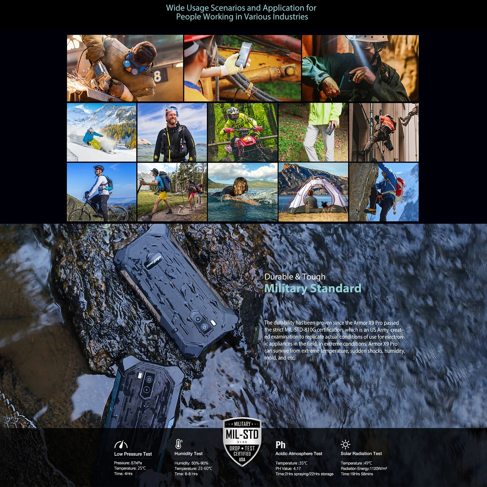 Ceny Osłona Ulefone X9 Pro Wytrzymały Telefon Android 11 Mobilny Helio A25 Octa Core 4GB 64GB 5.5 ''ekran Komórkowy 5000mAh Smartphone OTG NFC