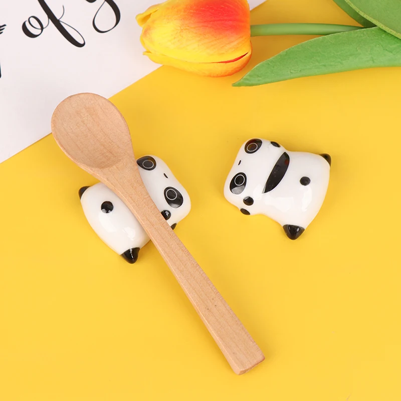 

2pcs Cute Ceramic Panda Shape Spoon Chopsticks Holder Kitchen Tableware Decor