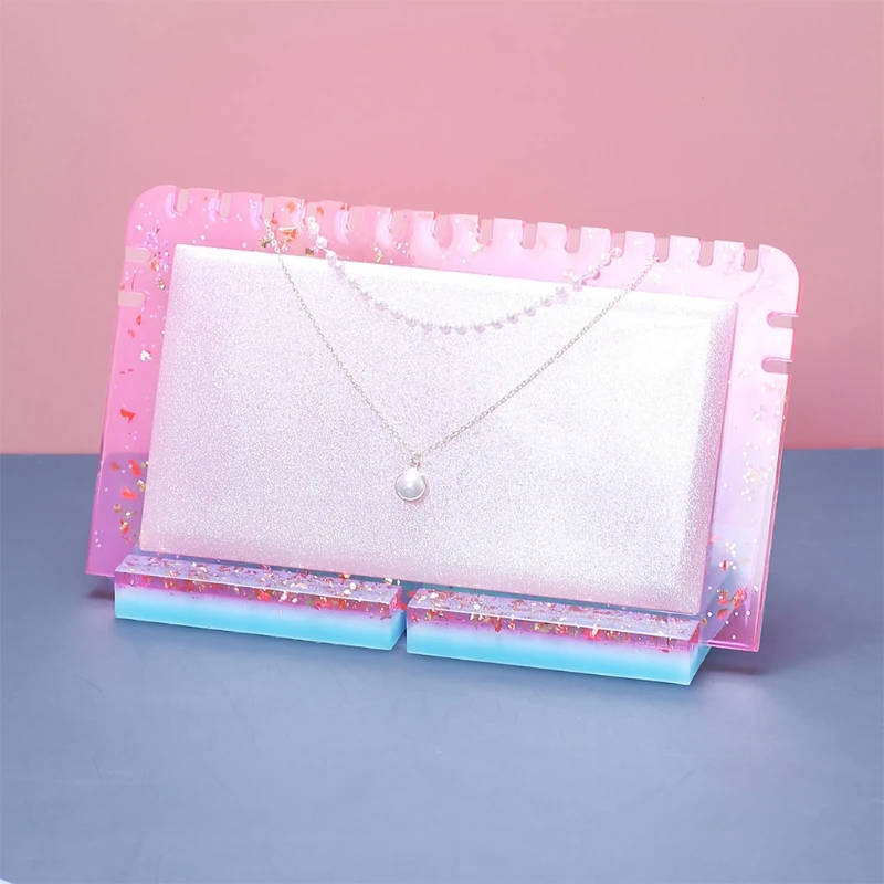 

Crystal Epoxy Resin Mold Necklace Display Stand Silicone Mould DIY Crafts Jewelry Pendant Show Rack Casting Tool