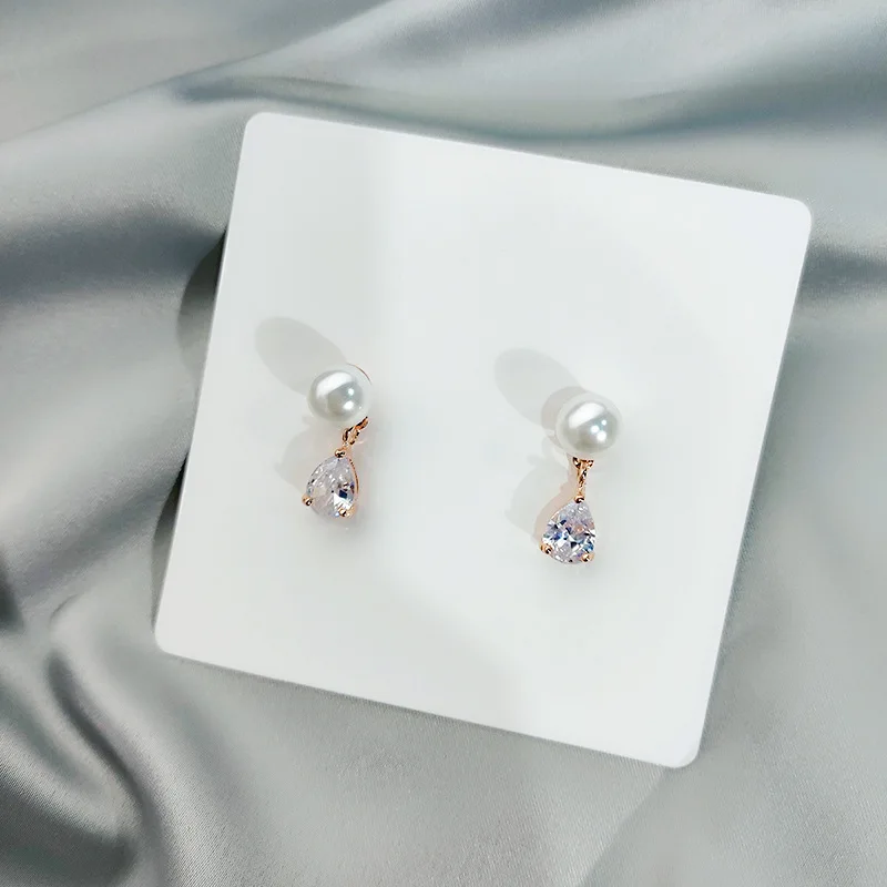 Классические Круглые Женские Висячие серьги с кристаллами нежным жемчугом и