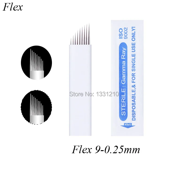 50 шт. Flex9 Diam 0 25 мм Lâminas Microblading гибкие иглы для микроблейдинга Татуировка