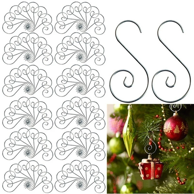 

Christmas S-Shaped Hooks Ornament Hangers Party Christmas Balls Trees Decoration Christmas Tree Multi Purpose Holders New Year