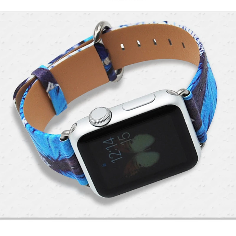 Кожаный ремешок с бабочкой для Apple Watch Band 42 мм 38 мм 4 44 мм ремешки для браслет для iwatch для Apple Watch Series 5 4 3 2 1 ремешок