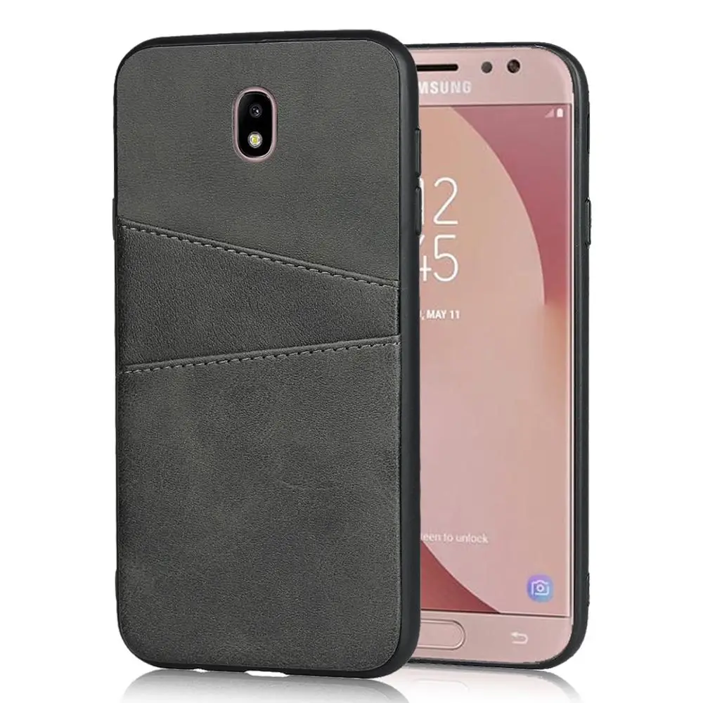 Чехол для мобильного телефона для Samsung Galaxy J3 кожаный силиконовый ударопрочный чехол с карманом для карт