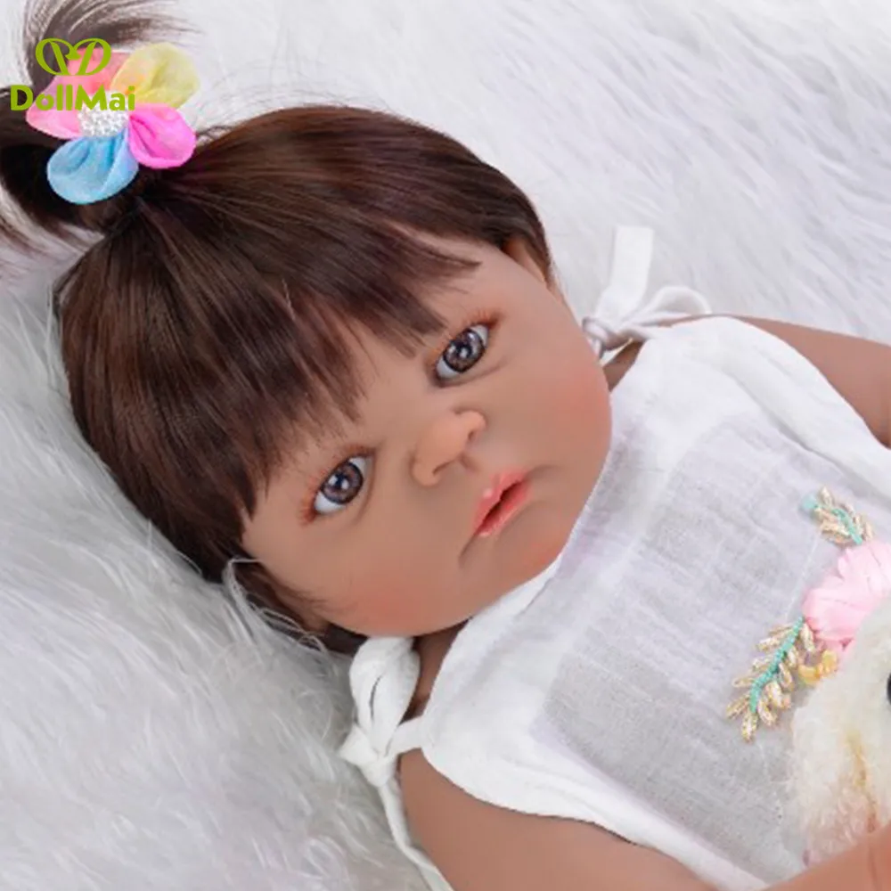 55 см силиконовая кукла Reborn Baby 22 дюйма черная кожа новорожденная девочка