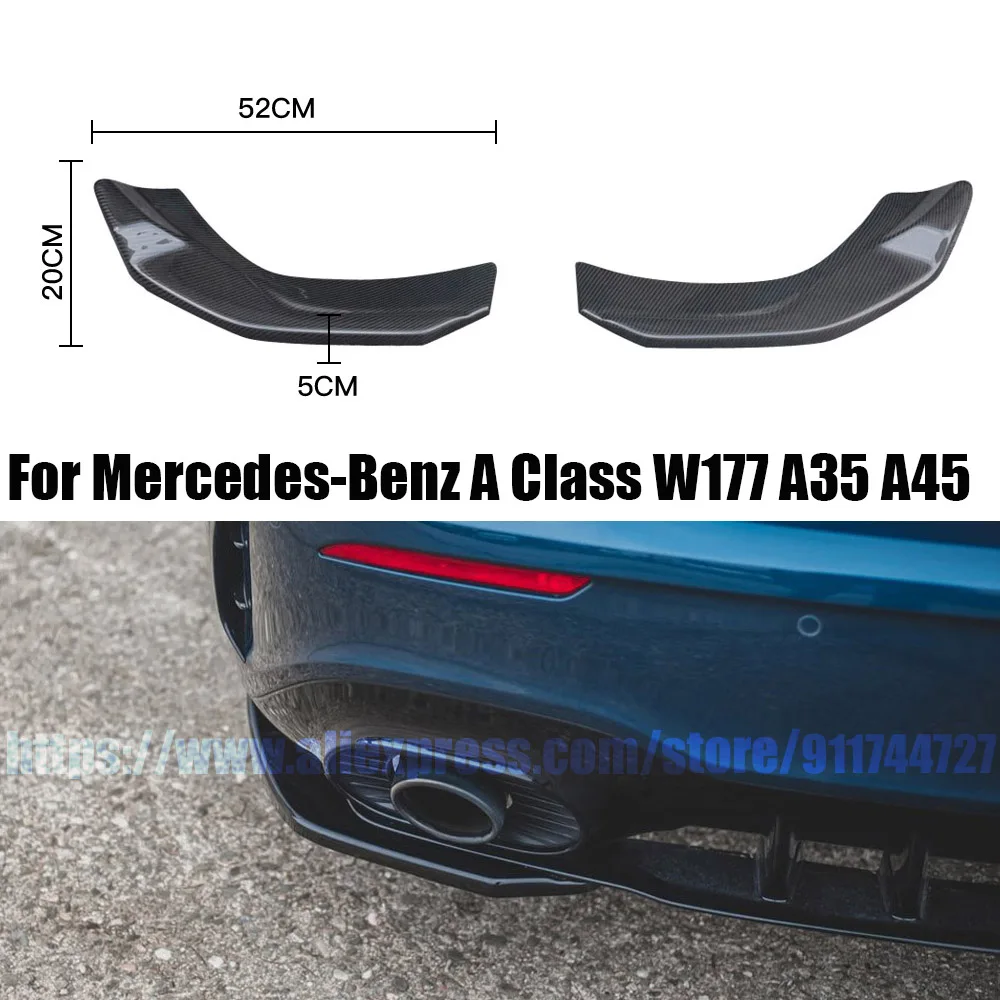 

For Mercedes-Benz A Class W177 A35 A45 Real Carbon Fiber Rear Bumper Splitters Side Aprons M Style