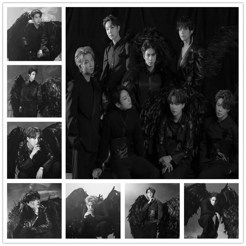 8 шт./компл. Kpop Bangtan Boys карта души 7 постер темная версия Фотокарта концепция фото
