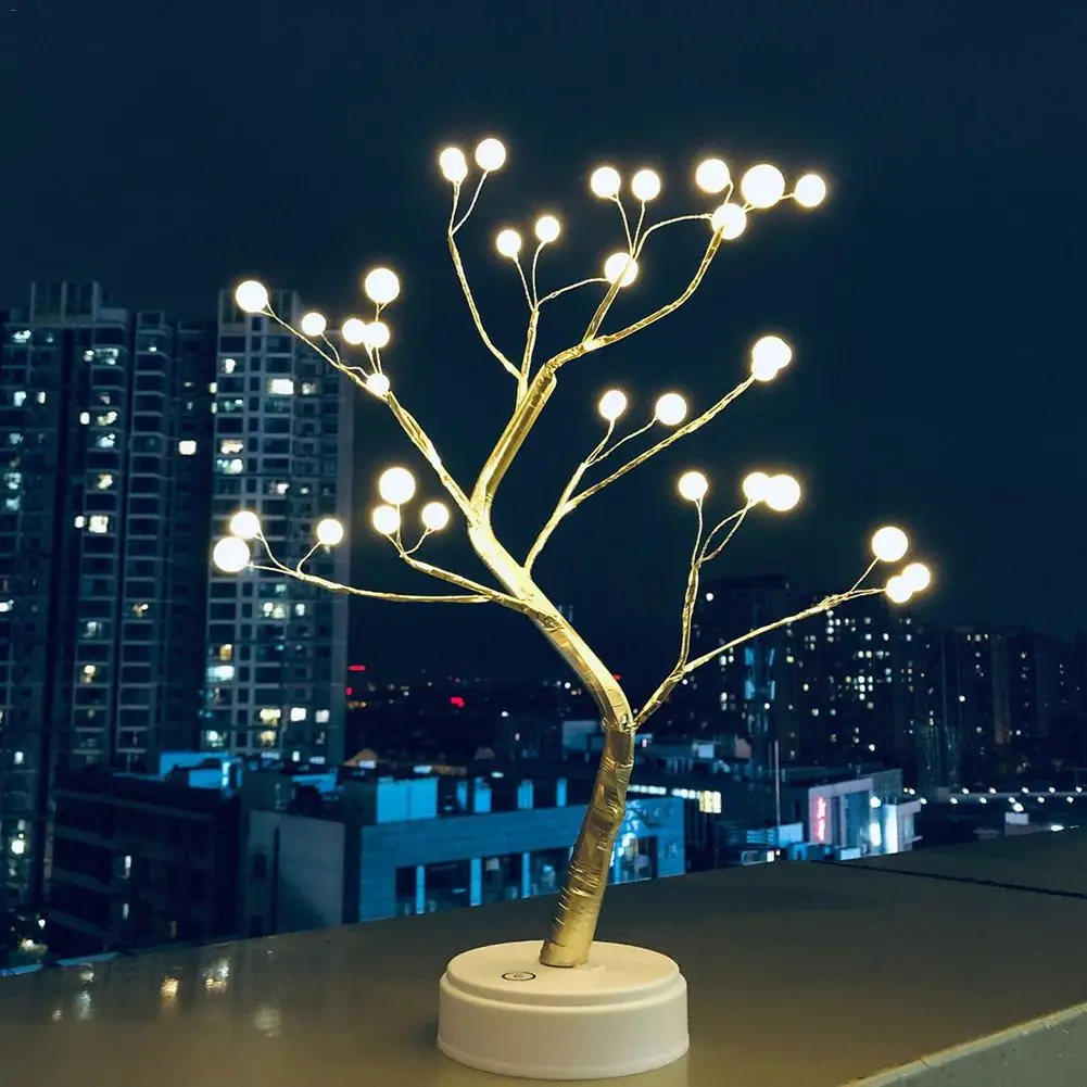 20LED Usb медный провод жемчужное дерево светильник Регулируемая Рождественская