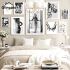 Сексуальная обнаженная женщина, цветок на спине, окно Парижа, настенная живопись, скандинавские плакаты и принты, настенные картины для украшения комнаты