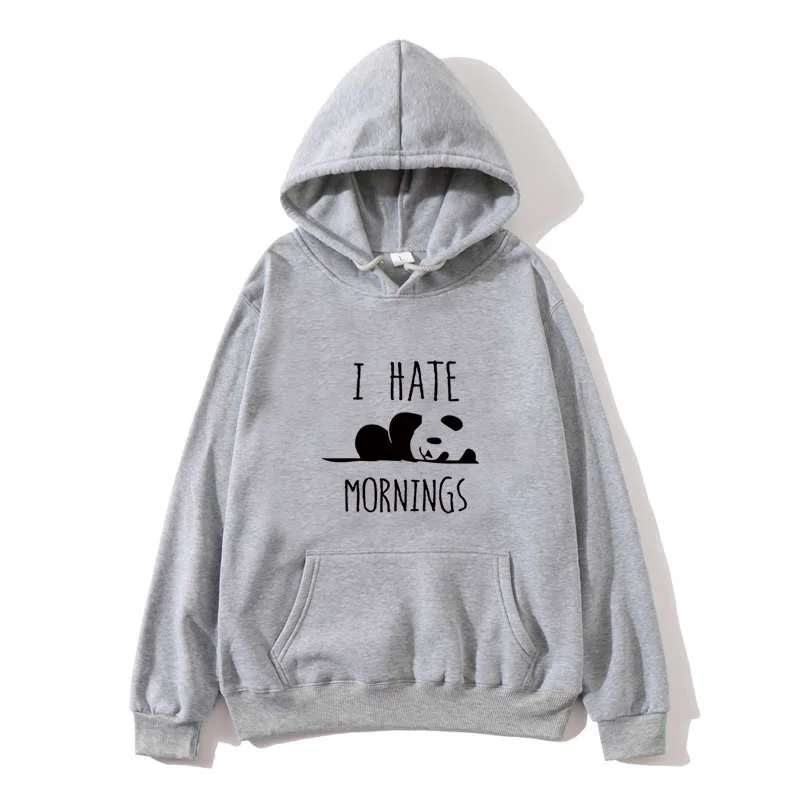 brand tracksuis fashion women long sleeve hoodies 2020 moleton feminino fleece hoodies Panda I HATE MORNINGS sweatshirt female