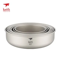 keith outdoor camping pure titanium bowls 300ml 900ml bowls cookware tableware cutlery ti5333 ti5338