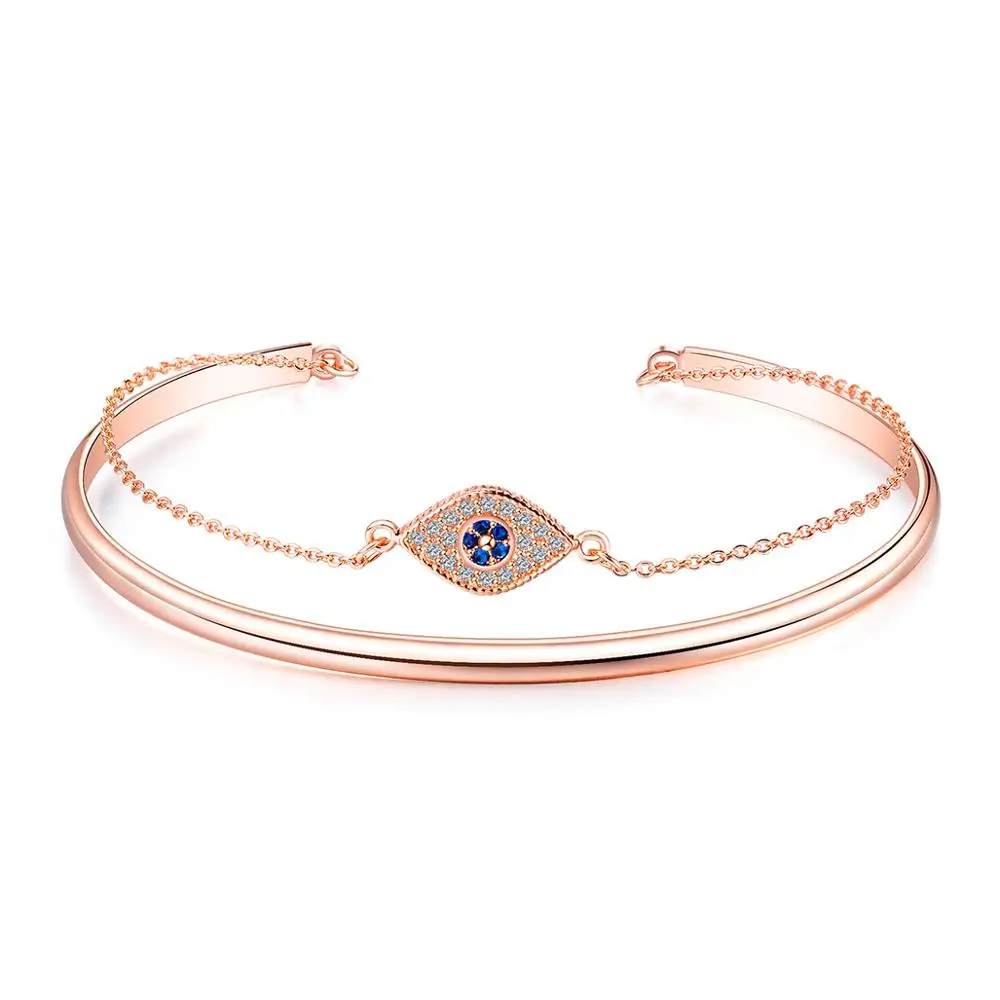 Изысканный Медный позолоченный Розовое золото 18 карат женский браслет горный