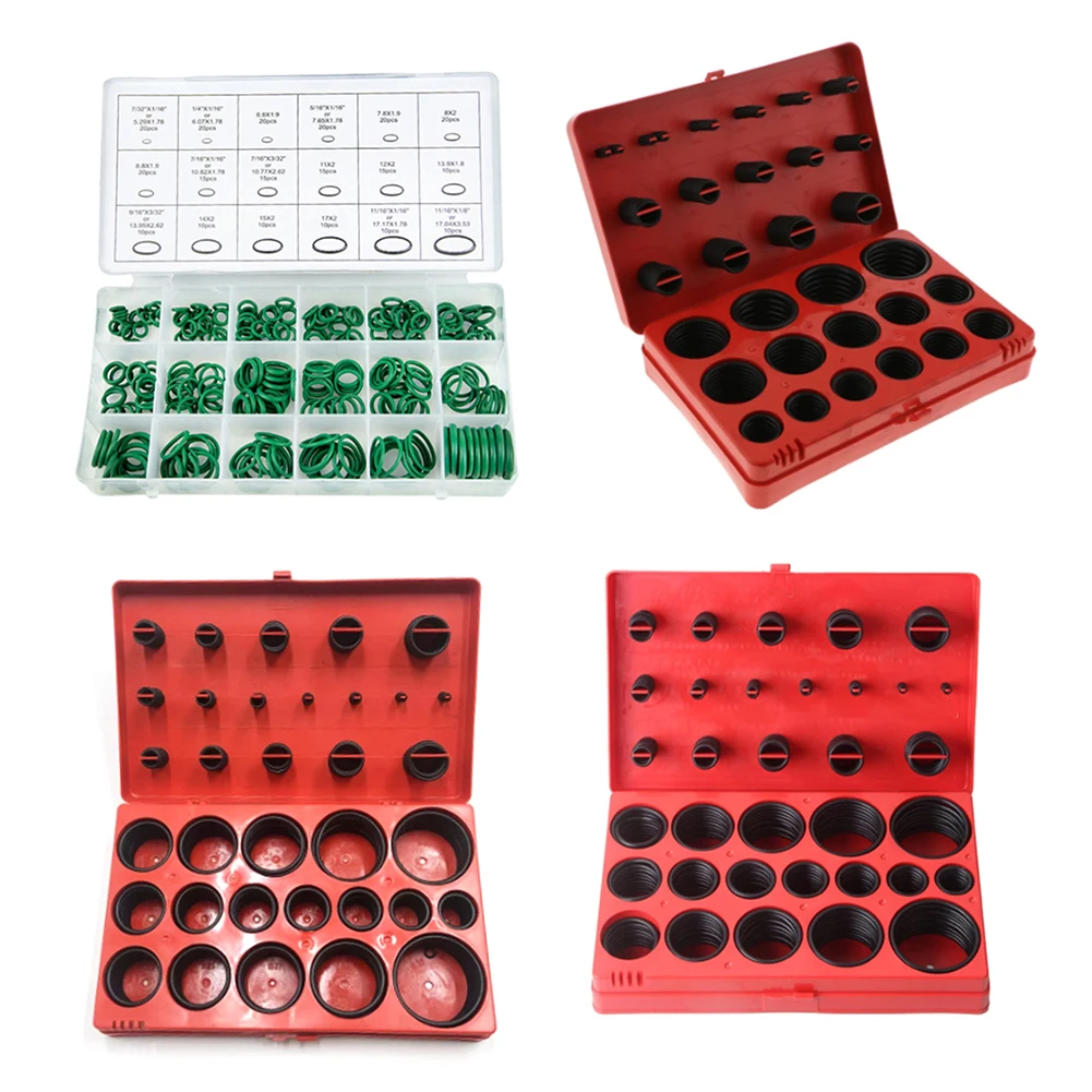 

419Pcs O Ring Assortment Set Seal Gasket Universal Car O-Ring Seal Set Automotive O Ring NBR Rubber Gasket Washer Assortment Kit