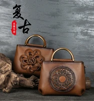 2021 new style handbags womens leather retro handbag womens shoulder messenger full grain leather bag