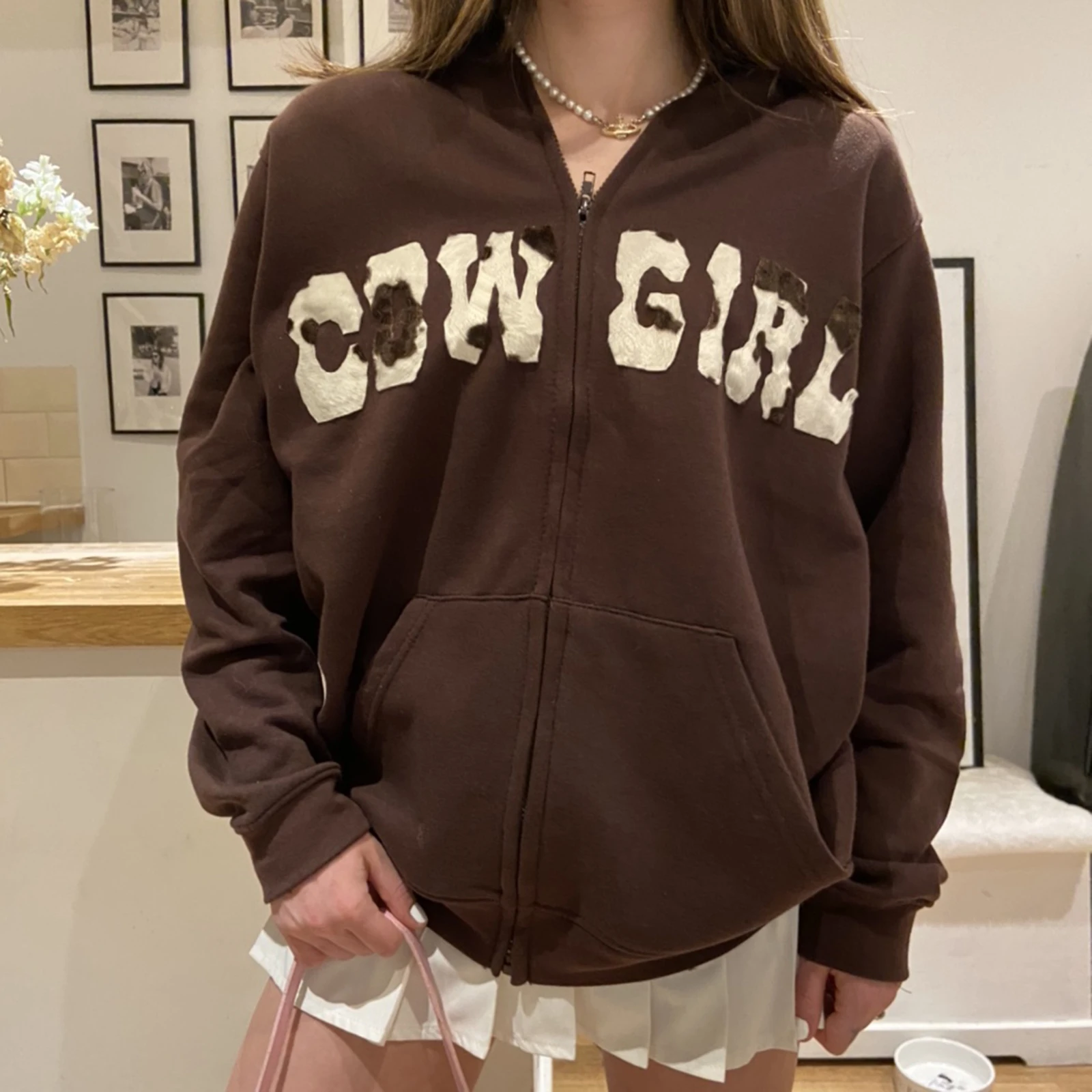 

Y2K 2021 женские повседневные толстовки на молнии с длинным рукавом с буквенным принтом толстовки с капюшоном с карманами