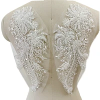 super luxury wedding dress childrens dress diy three dimensional bead sequin lace flower patch applique