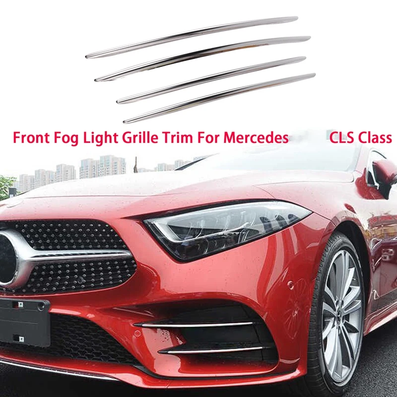 

4 шт. передние противотуманные светильник решетка отделка полоску декоративная крышка спойлер для Mercedes Benz CLS Class C257 CLS260 450 CLS53 2019 +