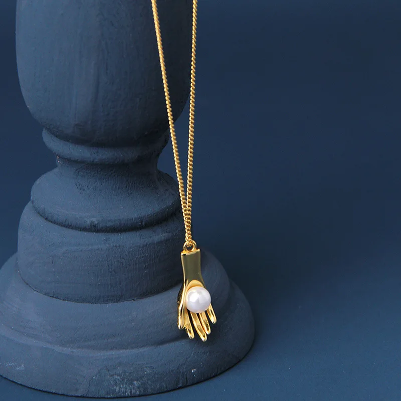 Женское ожерелье из серебра 925 пробы с натуральным пресноводным жемчугом |