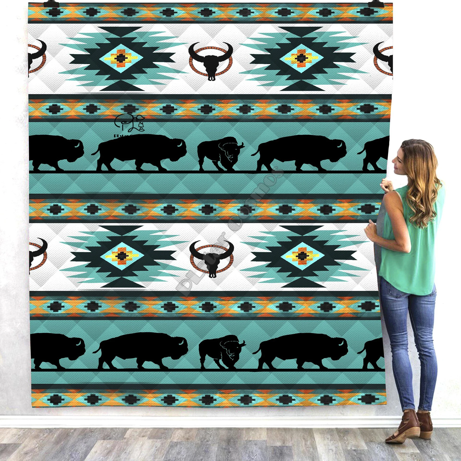 Черное Оригинальное индийское 3d одеяло с татуировкой в виде медведя викингов