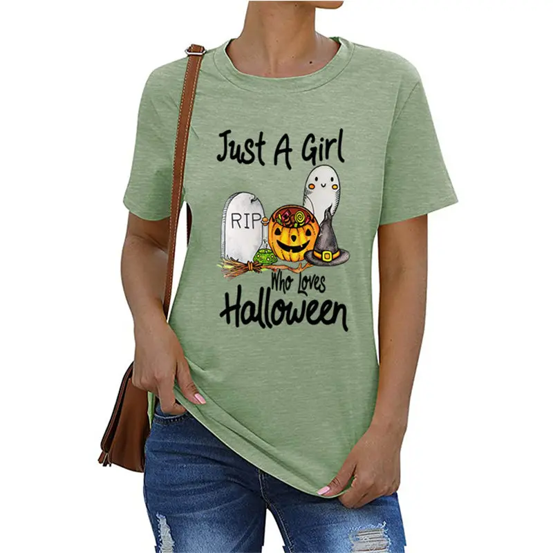 Женская милая мягкая летняя футболка на Хэллоуин Повседневная Уличная