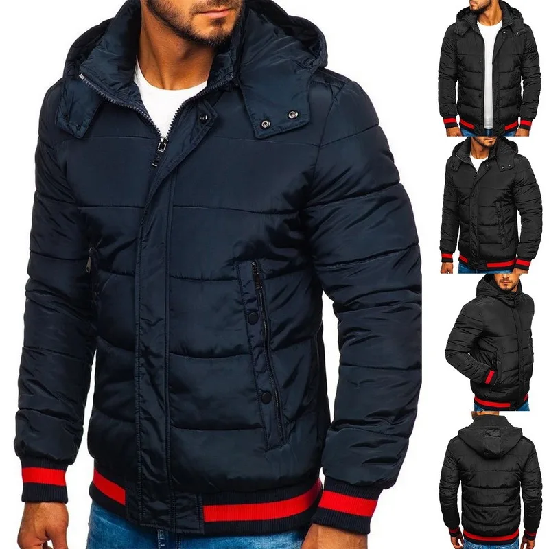 

2021 Men High Quality Hooded Windbreaker Jackets Male Autumn Winter Warm Outwear Brand Mens Coats Casual Windbreak Jackets