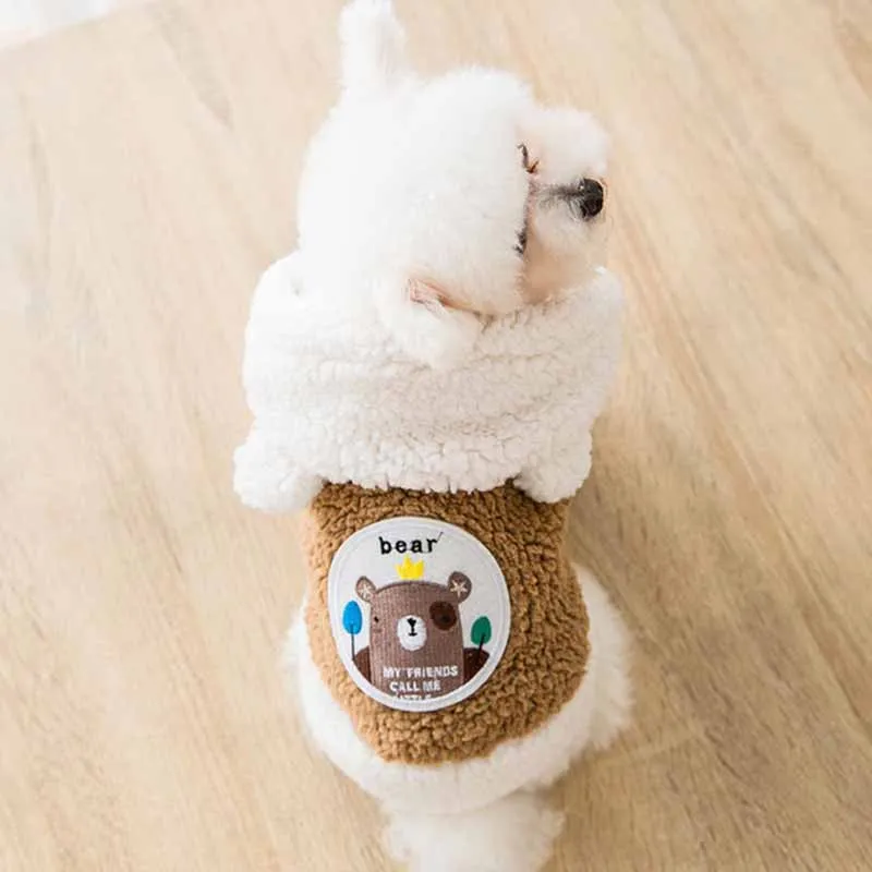 

New puppy dog autumn and winter winter cotton two-legged clothes small and medium-sized dog cat cartoon warm two-legged clothes